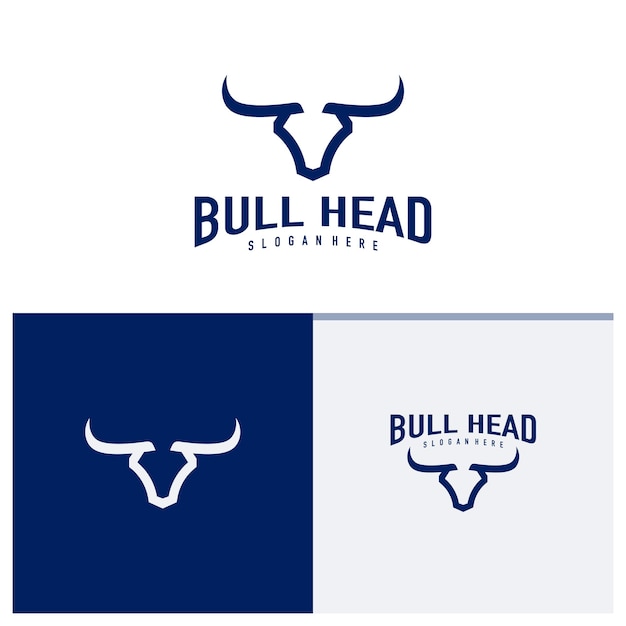 Vector de diseño del logotipo de la cabeza de toro Concepto de ilustración del logotipo del toro