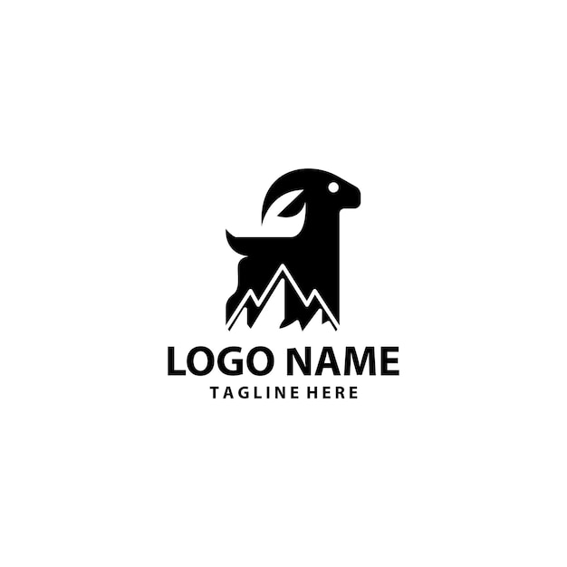 vector de diseño de logotipo de cabra de montaña