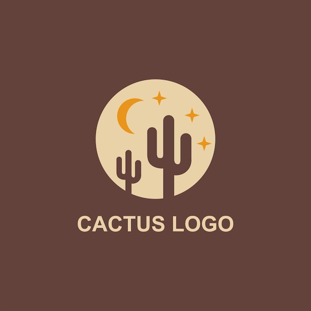 Vector de diseño de logotipo de cactus simple