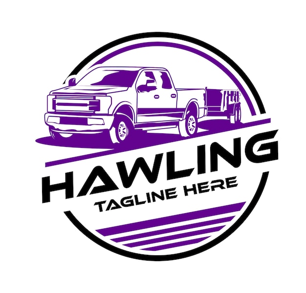 vector de diseño del logotipo del camión de transporte