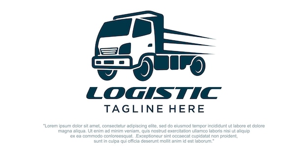 Vector de diseño de logotipo de camión de transporte