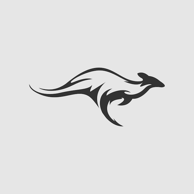Vector de diseño de logotipo de canguro