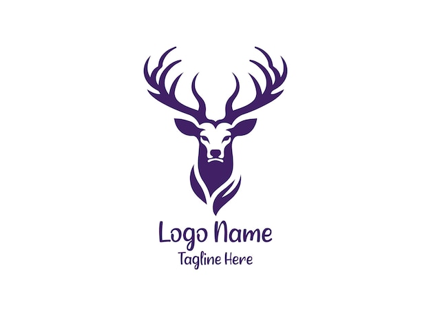 Vector de diseño de logotipo de cara de ciervo