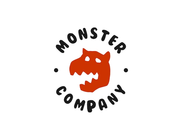 Vector de diseño de logotipo de cara de monstruo
