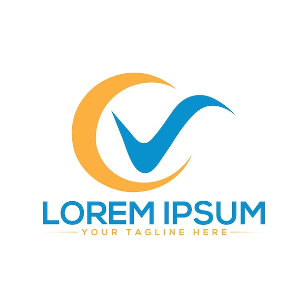 Vector de diseño de logotipo de carta CV