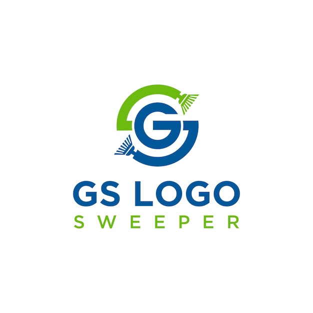 Vector de diseño de logotipo de carta gs sweeper