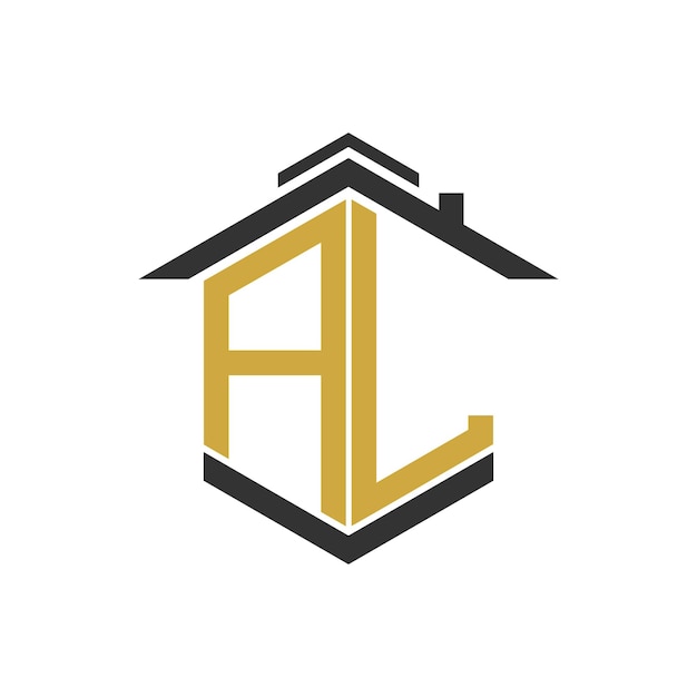 Vector de diseño de logotipo de la casa con ilustración de la letra A y otros