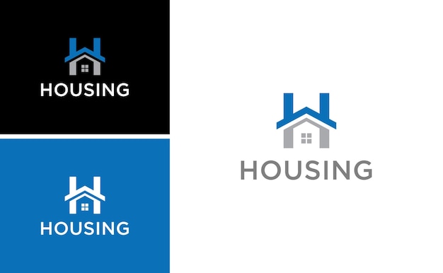Vector de diseño de logotipo de casa de letra creativa H