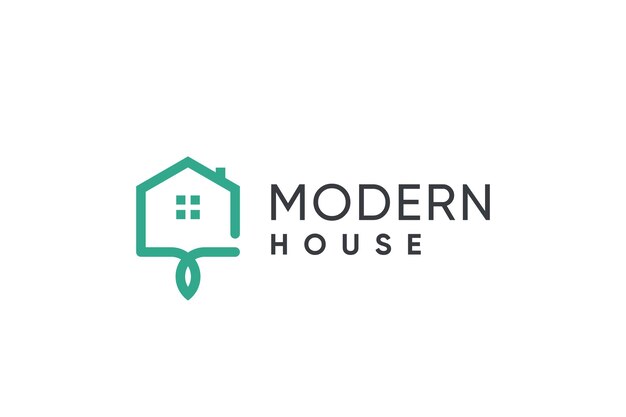 Vector de diseño de logotipo de casa moderna con concepto creativo