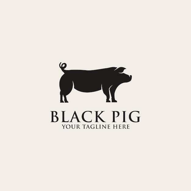 Vector de diseño de logotipo de cerdo negro