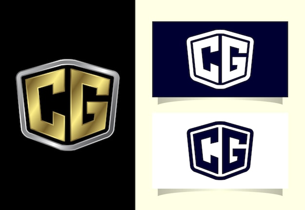 Vector vector de diseño de logotipo cg con letra inicial. símbolo gráfico del alfabeto para la identidad empresarial corporativa