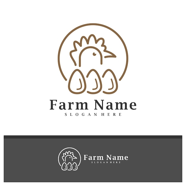 Vector de diseño de logotipo de chicken farm ilustración de plantilla de conceptos de logotipo de creative chicken farm