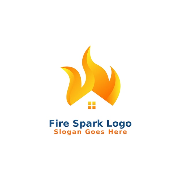 Vector de diseño de logotipo de chispa de fuego