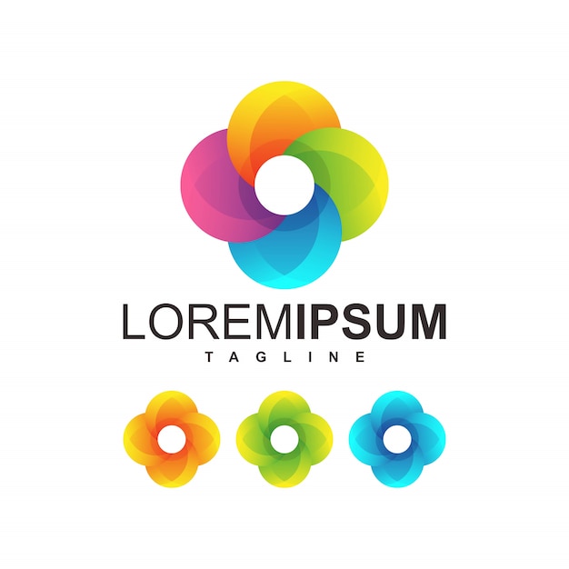 Vector de diseño de logotipo círculo colorido