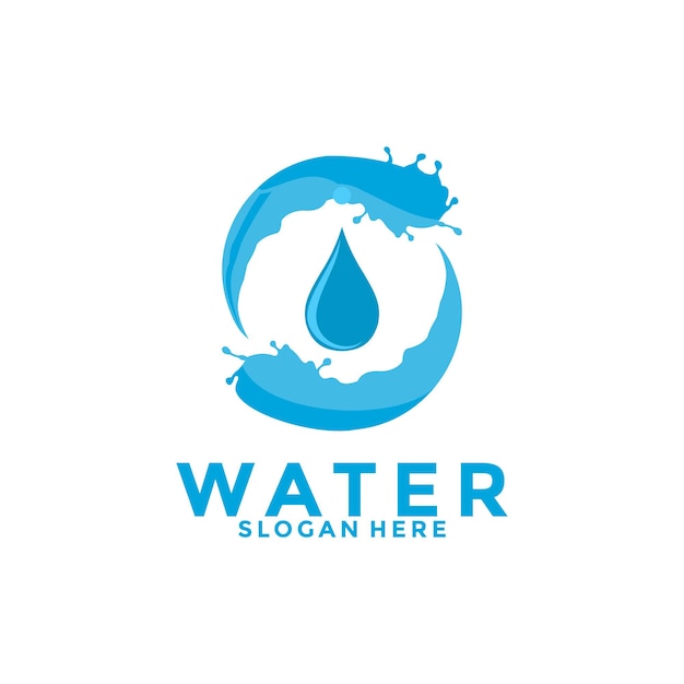 Vector vector de diseño de logotipo de la ciudad agua naturaleza agua con icono del logotipo de la ciudad plantilla