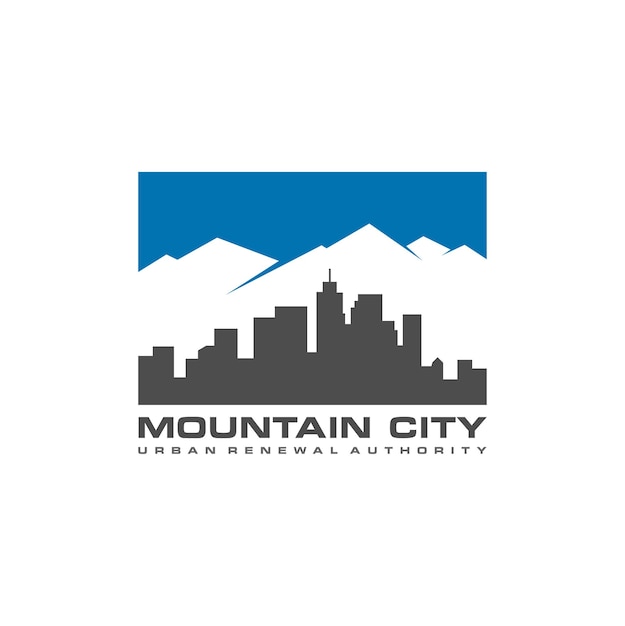Vector vector de diseño de logotipo de ciudad de montaña