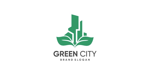 Vector de diseño de logotipo de ciudad verde con estilo moderno