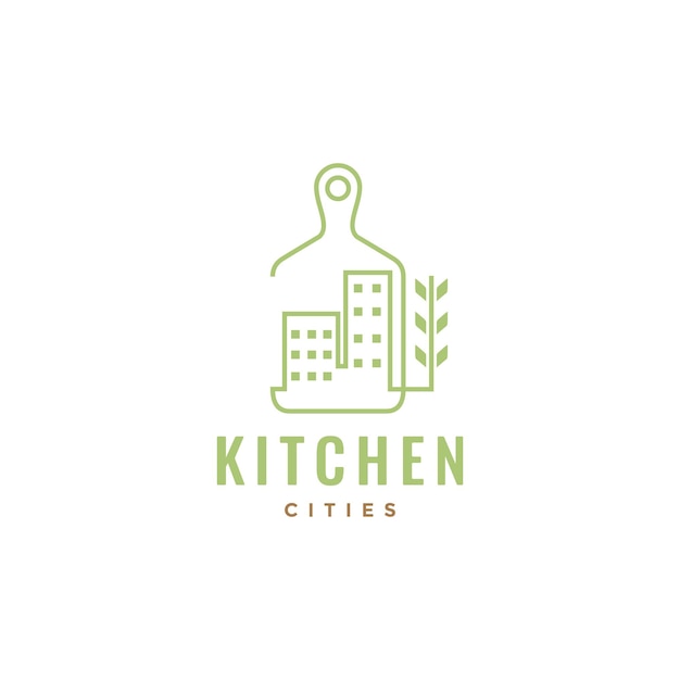 Vector de diseño de logotipo de cocina de ciudad