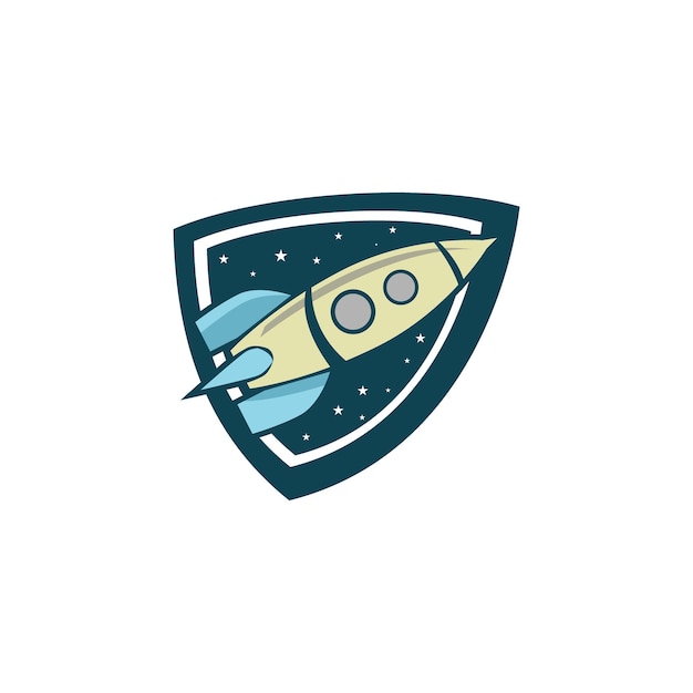 Vector de diseño de logotipo de cohete Concepto de diseño de logotipo de nave espacial