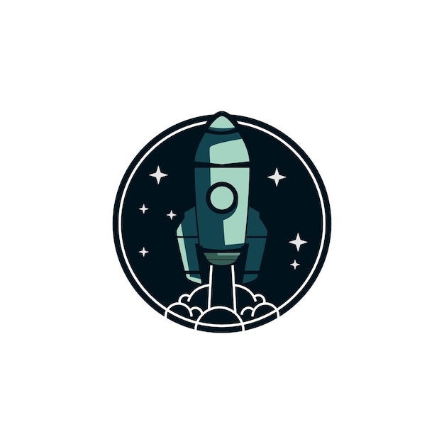 Vector de diseño de logotipo de cohete concepto de diseño de logotipo de nave espacial