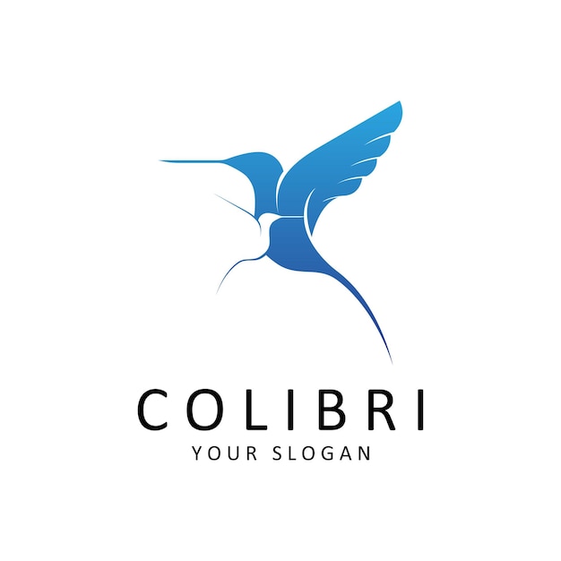 Vector de diseño de logotipo Colibri de pájaro simple y hermoso. Este logotipo es ideal para cualquier negocio moderno.