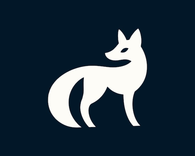 Vector de diseño del logotipo de color blanco Fox