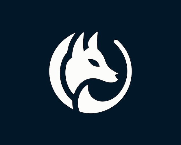 Vector de diseño del logotipo de color blanco Fox