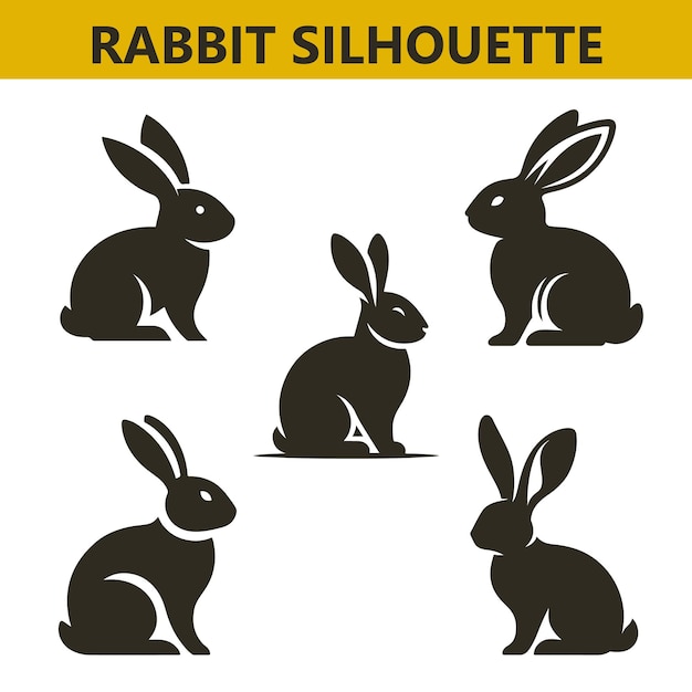 Vector vector de diseño de logotipo de color gradiente de conejo
