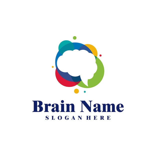 Vector de diseño de logotipo de Colorful Brain Plantilla de conceptos de logotipo de Creative Brain