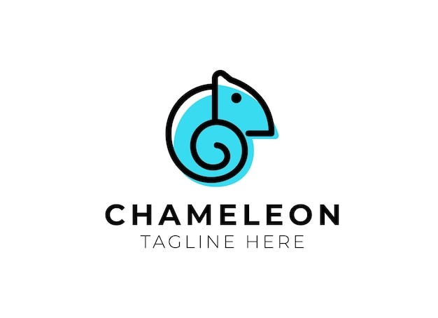 Vector de diseño de logotipo colorido camaleón
