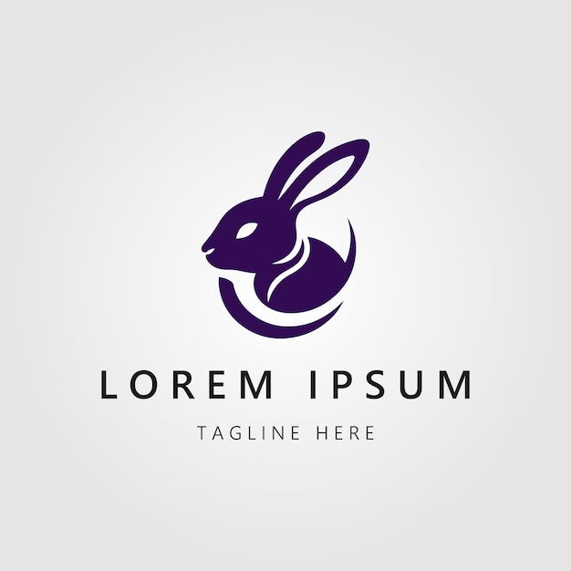 Vector de diseño de logotipo colorido degradado de conejo