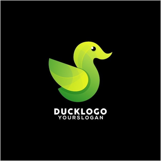 Vector de diseño de logotipo colorido pato creativo