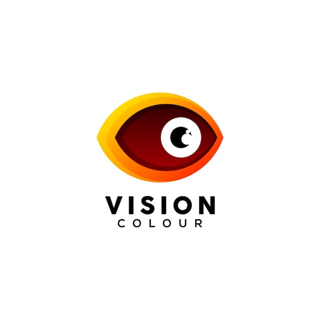 Vector de diseño de logotipo colorido de visión