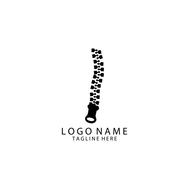 Vector de diseño del logotipo de la columna vertebral de la cremallera