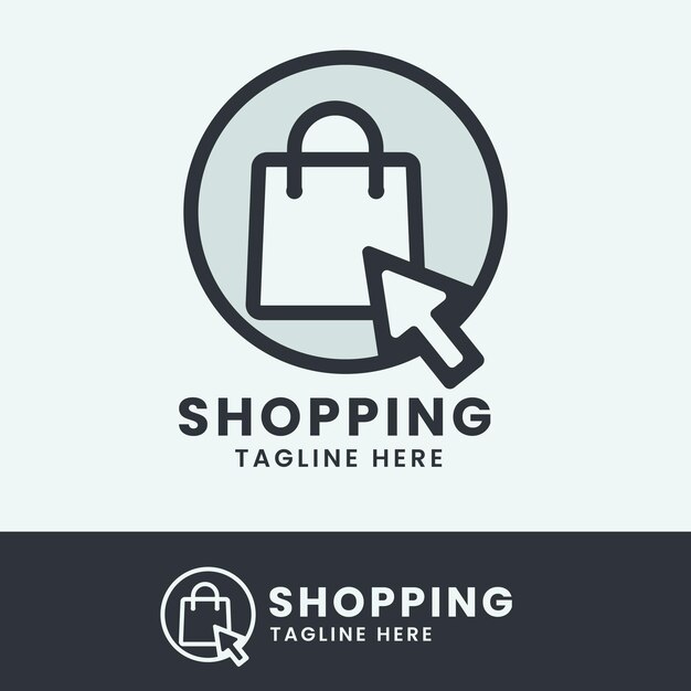 Vector de diseño de logotipo de comercio electrónico de compras en línea