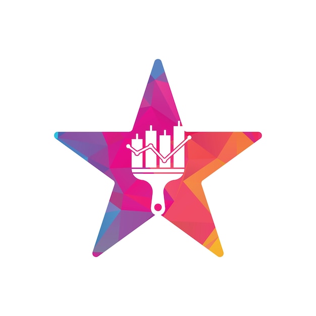 Vector de diseño de logotipo del concepto de pintura en forma de estrella de finanzas