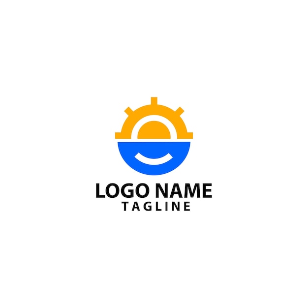 Vector de diseño de logotipo de configuración de sonrisa