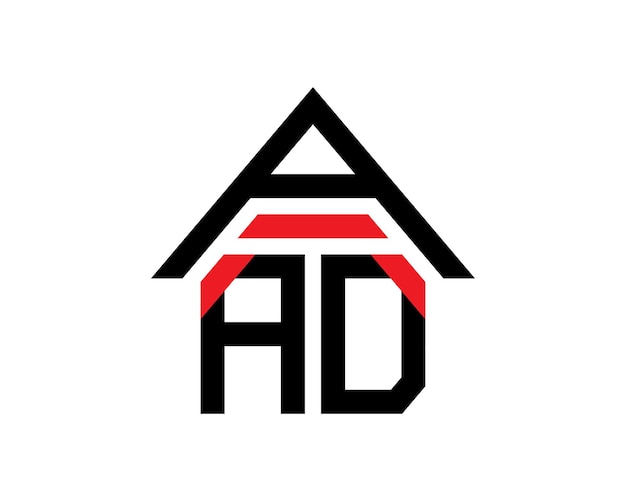 Vector de diseño de logotipo de construcción de bienes raíces de letras AAD
