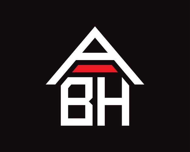 Vector de diseño de logotipo de construcción de bienes raíces de letras ABH