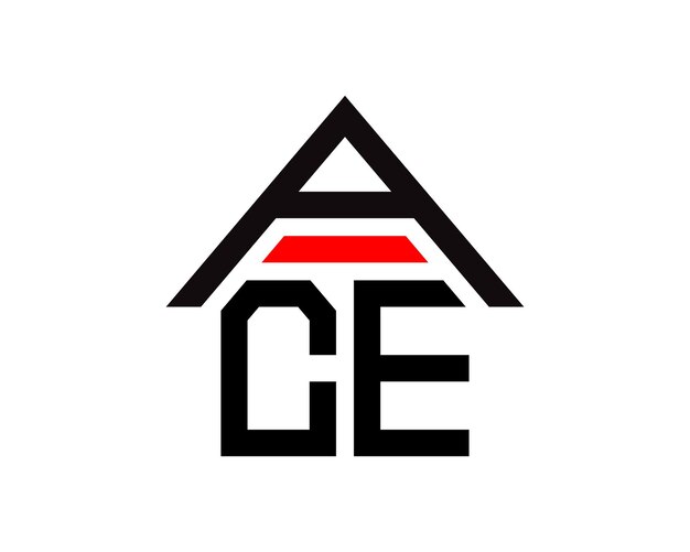 Vector de diseño de logotipo de construcción de bienes raíces de letras ACE