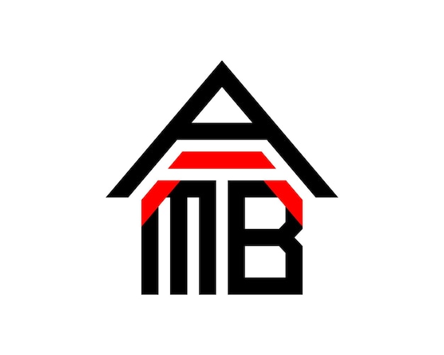 Vector de diseño de logotipo de construcción de bienes raíces de letras AMB