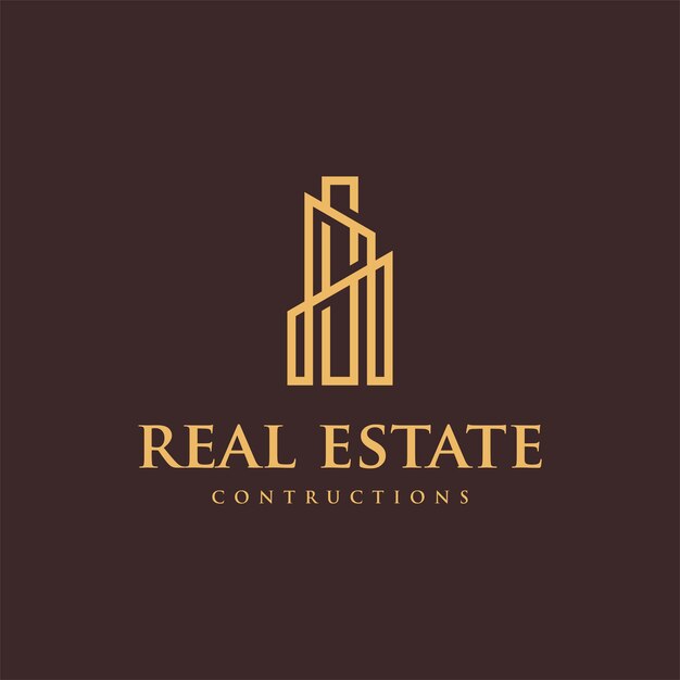 Vector de diseño de logotipo de construcción de bienes raíces de logotipo simple de Tower Building
