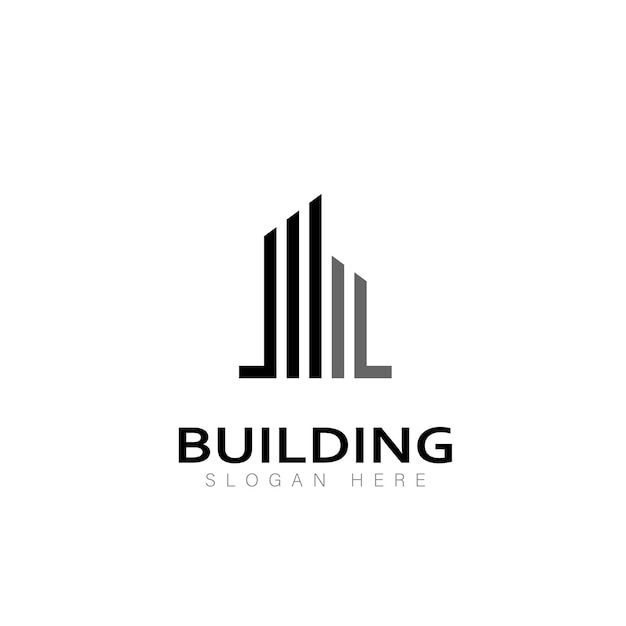 Vector de diseño de logotipo de construcción de edificios bienes raíces