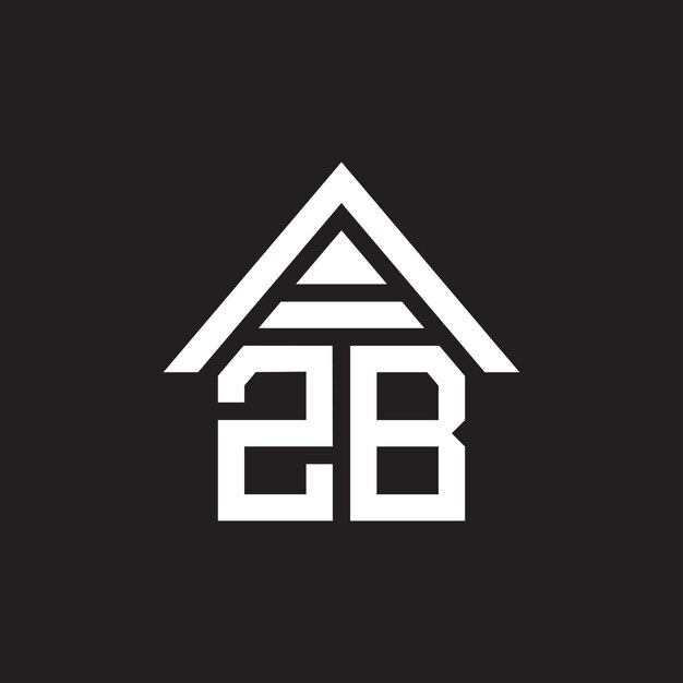 Vector de diseño de logotipo de construcción de forma de casa de letras AZB