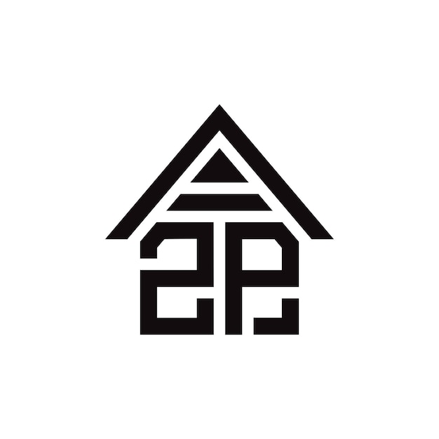 Vector de diseño de logotipo de construcción de forma de casa de letras AZP
