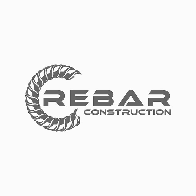 vector de diseño de logotipo de construcción de hormigón de barras de refuerzo para arquitectura empresarial