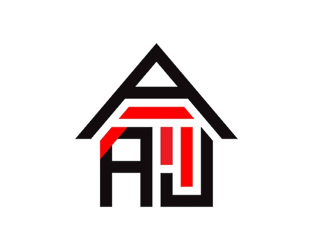 Vector vector de diseño de logotipo de construcción inmobiliaria de letras aaj