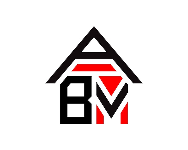 Vector de diseño de logotipo de construcción inmobiliaria de letras ABV