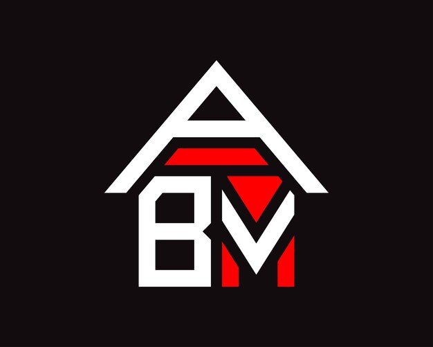 Vector de diseño de logotipo de construcción inmobiliaria de letras ABV
