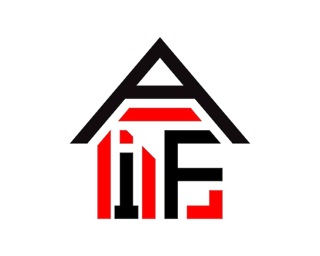 Vector de diseño de logotipo de construcción inmobiliaria de letras AIF